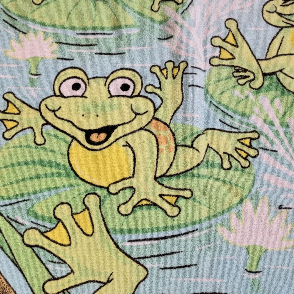 Vintage Hilasal‎ Happy Frog Beach Bag Towel Tropical Vacation Cruise Size 28x52